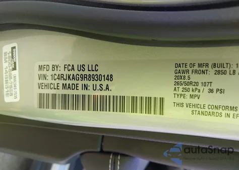 2024 Jeep Grand Cherokee L Altitude X 4X4 from USA, damaged, VIN 1C4RJKAG9R8930148